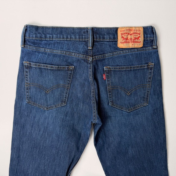 Levi Strauss Co 511 Slim Fit Jeans Dark Wash Blue Denim Mens W32 L32 - Picture 5 of 9